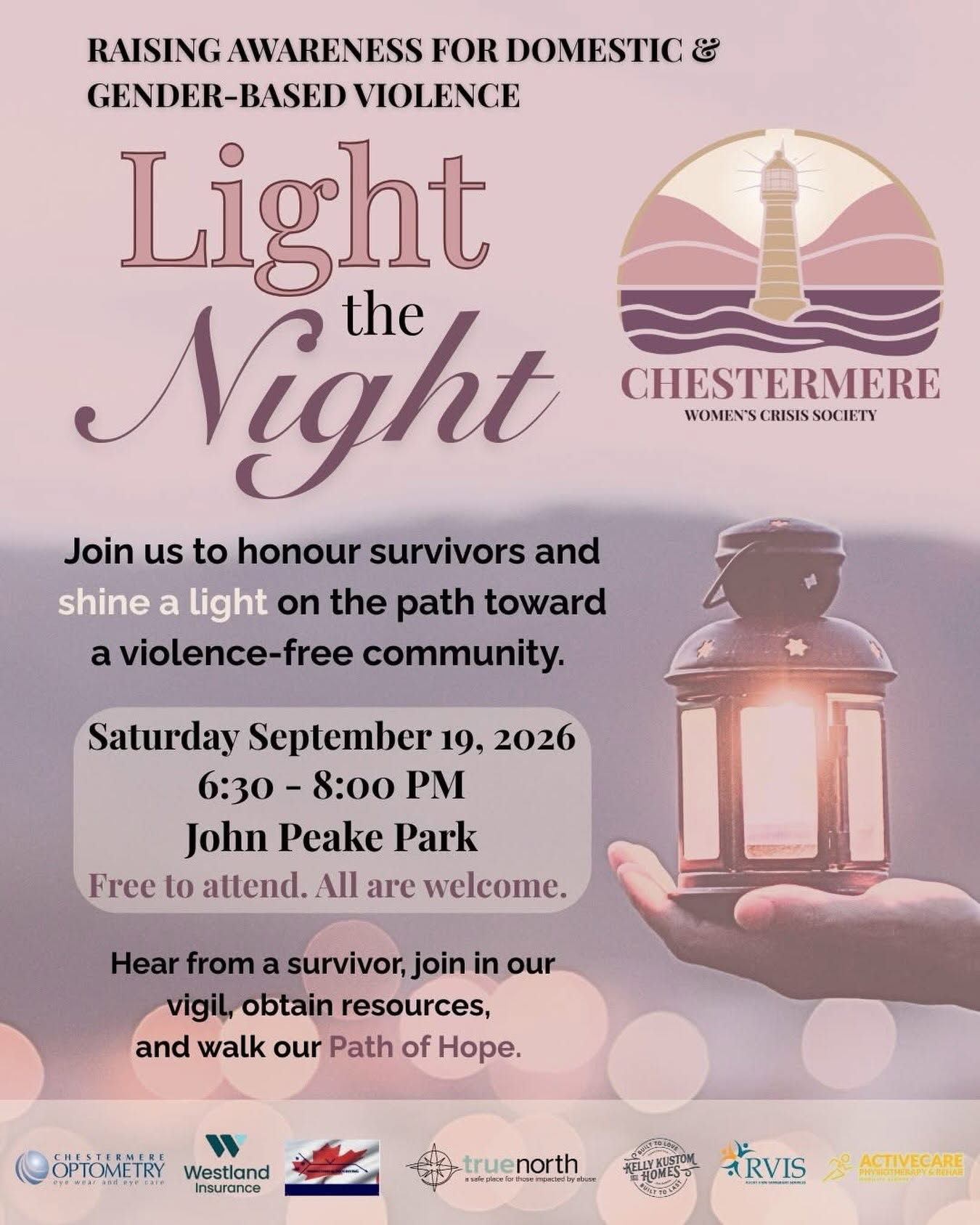 Chestermere Invited to Light the Night Against Violence